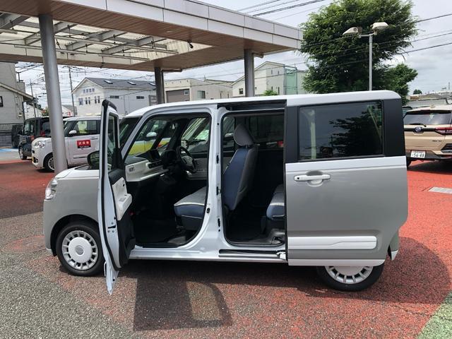 ムーヴキャンバスストライプスＧ　走行８５３キロ／ＬＥＤヘッドランプ／マット１年保証距離無制限　走行距離８５３キロ　マット　サイドエアバッグ　ＬＥＤヘッドランプ　アイドリングストップ　シートヒーター　両側電動スライドドア　オート格納式ドアミラー　電動パーキングブレーキ（埼玉県）の中古車
