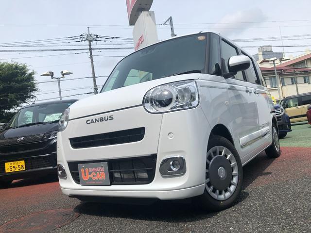 ムーヴキャンバスセオリーＧ　走行４５１キロ／ＬＥＤヘッドランプ／シートヒータ１年保証距離無制限　走行距離４５１キロ　フロアマット　サイドエアバッグ　ＬＥＤヘッドランプ　アイドリングストップ　シートヒーター　両側電動スライドドア　オート格納式ドアミラー　電動パーキングブレーキ（埼玉県）の中古車