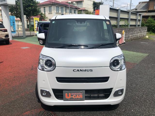 ムーヴキャンバスセオリーＧ　走行４５１キロ／ＬＥＤヘッドランプ／シートヒータ１年保証距離無制限　走行距離４５１キロ　フロアマット　サイドエアバッグ　ＬＥＤヘッドランプ　アイドリングストップ　シートヒーター　両側電動スライドドア　オート格納式ドアミラー　電動パーキングブレーキ（埼玉県）の中古車