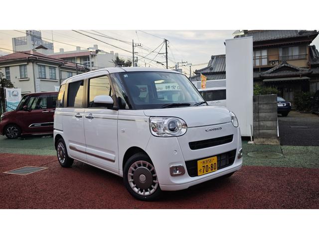 ムーヴキャンバスセオリーＧターボ１年保証距離無制限　走行距離１０１キロ　９インチスマホ連携ディスプレイオーディオ　バックカメラ　サイドエアバッグ　ＬＥＤヘッドランプ　アイドリングストップ　シートヒーター　両側電動スライドドア（埼玉県）の中古車