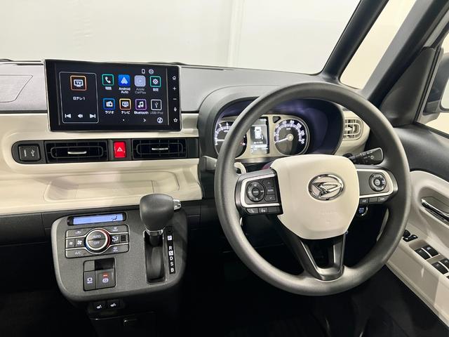 ムーヴキャンバスストライプスGターボ 走行320キロ/ディスプレイオーディオ一年保証・走行距離無制限 走行320キロ ディスプレイオーディオ バックカメラ サイドエアバック クリアランスソナー オートライト LEDヘッドライト シートヒーター 両側電動スライドドア(埼玉県)の中古車