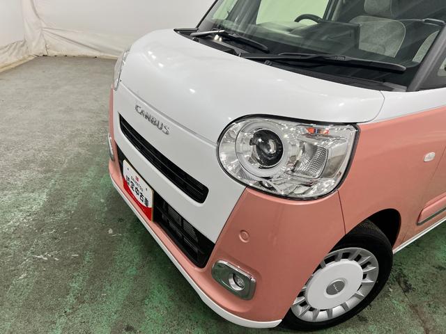 ムーヴキャンバスストライプスGターボ 走行320キロ/ディスプレイオーディオ一年保証・走行距離無制限 走行320キロ ディスプレイオーディオ バックカメラ サイドエアバック クリアランスソナー オートライト LEDヘッドライト シートヒーター 両側電動スライドドア(埼玉県)の中古車