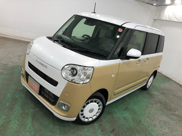 ムーヴキャンバスストライプスＧ　走行距離７２８８キロ／シートヒーター／マットワンオーナー　禁煙車　電動パーキングブレーキ　マット　サイドエアバッグ　ＬＥＤヘッドランプ　アイドリングストップ　シートヒーター　両側電動スライドドア　プッシュボタンスタート　オート格納式ドアミラー（埼玉県）の中古車