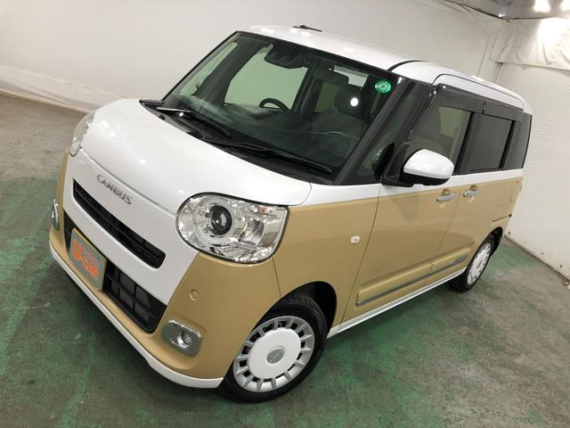 ムーヴキャンバスストライプスＧ　走行距離３０３５キロ／純正ナビ／ドラレコ１年保証距離無制限　走行距離３０３５キロ　純正フルセグナビ　パノラマモニター　ドラレコ　純正マット　サイドエアバッグ　ＬＥＤヘッドランプ　アイドリングストップ　シートヒーター　両側電動スライドドア（埼玉県）の中古車