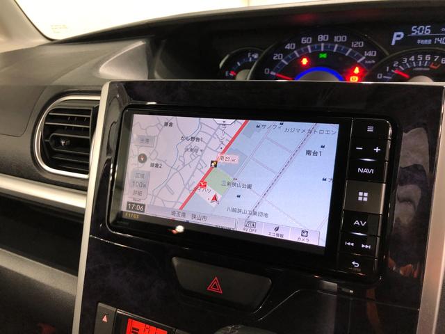 タントカスタムＲＳ　トップエディションＶＳ　ＳＡIII　ナビ一年保証走行距離無制限　走行距離　８５６１３キロ　フルセグナビ　ブルートゥース　全周囲カメラ　ＤＶＤ再生　オートライト　ＬＥＤヘッドランプ　シートヒーター　両側電動スライドドア（埼玉県）の中古車