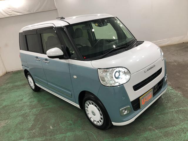ムーヴキャンバスストライプスＧターボ　走行距離８７８２キロ／ナビ／ドラレコ１年保証距離無制限　走行距離８７８２キロ　純正フルセグナビ　バックカメラ　ドラレコ　純正マット　サイドエアバッグ　ＬＥＤヘッドランプ　アイドリングストップ　シートヒーター　両側電動スライドドア（埼玉県）の中古車