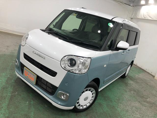 ムーヴキャンバスストライプスＧターボ　走行距離８７８２キロ／ナビ／ドラレコ１年保証距離無制限　走行距離８７８２キロ　純正フルセグナビ　バックカメラ　ドラレコ　純正マット　サイドエアバッグ　ＬＥＤヘッドランプ　アイドリングストップ　シートヒーター　両側電動スライドドア（埼玉県）の中古車