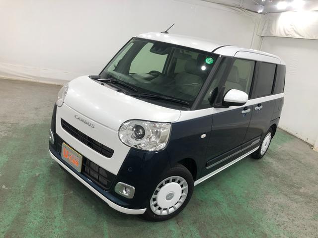 ムーヴキャンバスストライプスＧ　走行距離５８４０キロ／ディスプレイオーディオ１年保証距離無制限　走行距離５８４０キロ　ディスプレイオーディオ　バックカメラ　純正マット　サイドエアバッグ　ＬＥＤヘッドランプ　アイドリングストップ　シートヒーター　両側電動スライドドア　キーフリー（埼玉県）の中古車