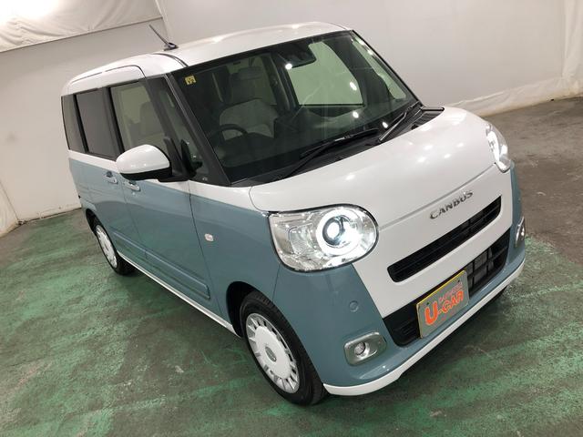 ムーヴキャンバスストライプスＧ　走行８０３７キロ／フルセグナビ／バックカメラ１年保証距離無制限　走行距離８０３７キロ　フルセグナビ　バックカメラ　ブルートゥース　純正マット　サイドエアバッグ　ＬＥＤヘッドランプ　アイドリングストップ　シートヒーター　両側電動スライドドア（埼玉県）の中古車
