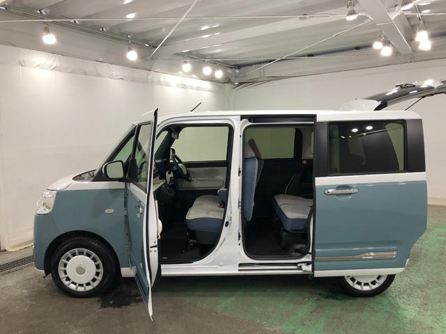 ムーヴキャンバスストライプスＧ　走行８０３７キロ／フルセグナビ／バックカメラ１年保証距離無制限　走行距離８０３７キロ　フルセグナビ　バックカメラ　ブルートゥース　純正マット　サイドエアバッグ　ＬＥＤヘッドランプ　アイドリングストップ　シートヒーター　両側電動スライドドア（埼玉県）の中古車