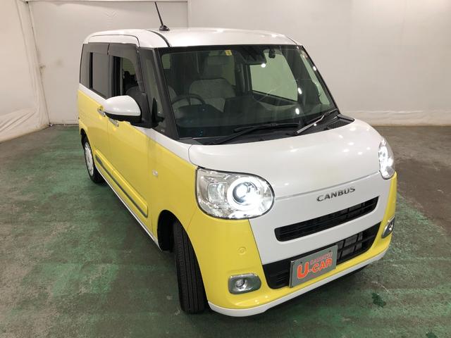 ムーヴキャンバスストライプスＧ　雹害車／走行６０６５キロ／純正ナビ／ドラレコ一年保証・走行距離無制限　走行距離６０６５キロ　フルセグナビ　ブルートゥース　全周囲カメラ　ドラレコ　クリアランスソナー　オートライト　ＬＥＤヘッドライト　シートヒーター　両側電動スライドドア（埼玉県）の中古車