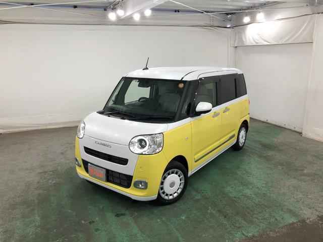 ムーヴキャンバスストライプスＧ　雹害車／走行６０６５キロ／純正ナビ／ドラレコ一年保証・走行距離無制限　走行距離６０６５キロ　フルセグナビ　ブルートゥース　全周囲カメラ　ドラレコ　クリアランスソナー　オートライト　ＬＥＤヘッドライト　シートヒーター　両側電動スライドドア（埼玉県）の中古車