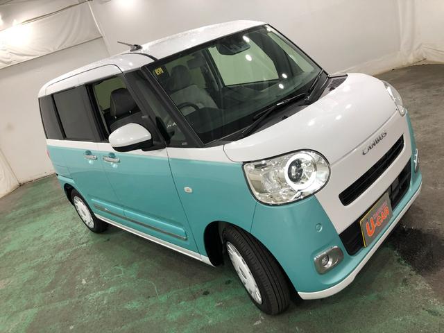ムーヴキャンバスストライプスＧ　走行２４３９キロ／新品ナビ／バックカメラ１年保証距離無制限　走行距離２４３９キロ　フルセグナビ　バックカメラ　ブルートゥース　純正マット　サイドエアバッグ　ＬＥＤヘッドランプ　アイドリングストップ　シートヒーター　両側電動スライドドア（埼玉県）の中古車
