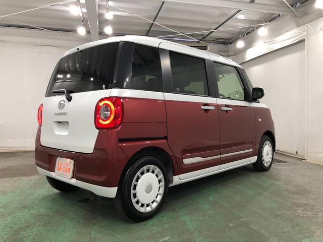 ムーヴキャンバスストライプスＧターボ　走行８１００キロ／車検整備付／純正ナビ一年保証・走行距離無制限　走行８１００キロ　フルセグナビ　ブルートゥース　全周囲カメラ　ドラレコ　サイドエアバック　クリアランスソナー　ＬＥＤヘッドライト　両側電動スライドドア　シートヒーター（埼玉県）の中古車