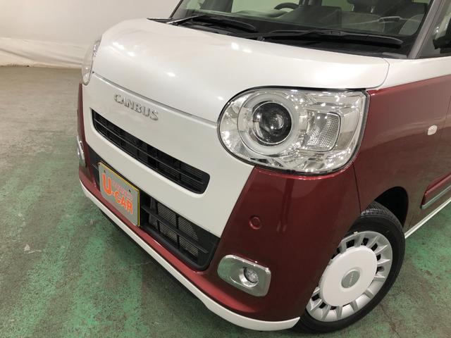 ムーヴキャンバスストライプスＧターボ　走行８１００キロ／車検整備付／純正ナビ一年保証・走行距離無制限　走行８１００キロ　フルセグナビ　ブルートゥース　全周囲カメラ　ドラレコ　サイドエアバック　クリアランスソナー　ＬＥＤヘッドライト　両側電動スライドドア　シートヒーター（埼玉県）の中古車