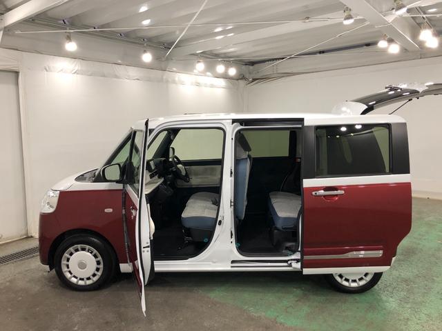 ムーヴキャンバスストライプスＧターボ　走行８１００キロ／車検整備付／純正ナビ一年保証・走行距離無制限　走行８１００キロ　フルセグナビ　ブルートゥース　全周囲カメラ　ドラレコ　サイドエアバック　クリアランスソナー　ＬＥＤヘッドライト　両側電動スライドドア　シートヒーター（埼玉県）の中古車