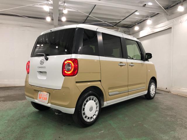ムーヴキャンバスストライプスＧ　走行２７３７キロ／フルセグナビ／バックカメラ１年保証距離無制限　走行距離２７３７キロ　フルセグナビ　バックカメラ　ブルートゥース　純正マット　サイドエアバッグ　ＬＥＤヘッドランプ　アイドリングストップ　シートヒーター　両側電動スライドドア（埼玉県）の中古車