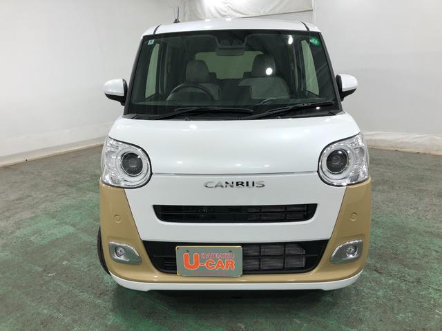 ムーヴキャンバスストライプスＧ　走行２７３７キロ／フルセグナビ／バックカメラ１年保証距離無制限　走行距離２７３７キロ　フルセグナビ　バックカメラ　ブルートゥース　純正マット　サイドエアバッグ　ＬＥＤヘッドランプ　アイドリングストップ　シートヒーター　両側電動スライドドア（埼玉県）の中古車