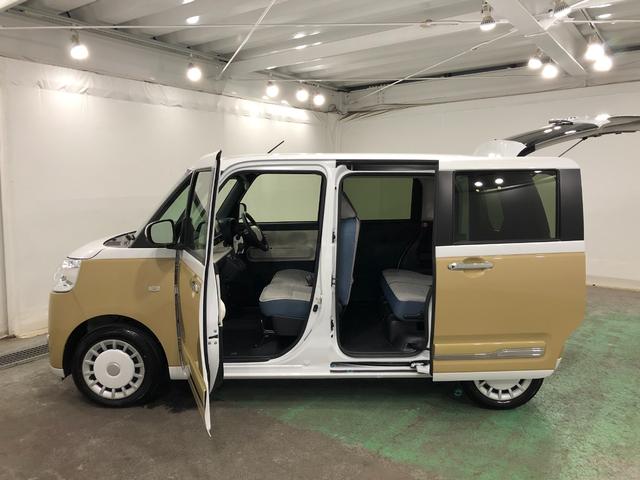 ムーヴキャンバスストライプスＧ　走行２７３７キロ／フルセグナビ／バックカメラ１年保証距離無制限　走行距離２７３７キロ　フルセグナビ　バックカメラ　ブルートゥース　純正マット　サイドエアバッグ　ＬＥＤヘッドランプ　アイドリングストップ　シートヒーター　両側電動スライドドア（埼玉県）の中古車