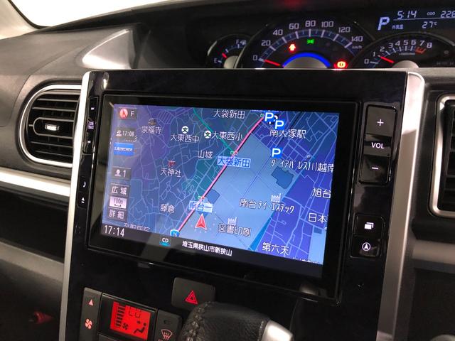 タントカスタムＲＳ　トップエディションＳＡ２　走行２２８０７キロ一年保証・走行距離無制限　走行２２８０７キロ　助手席エアバック　ＥＴＣ　純正カーペットマット　フルセグナビ　ブルートゥース　バックカメラ　オートライト　ベンチシート　両側電動スライドドア（埼玉県）の中古車