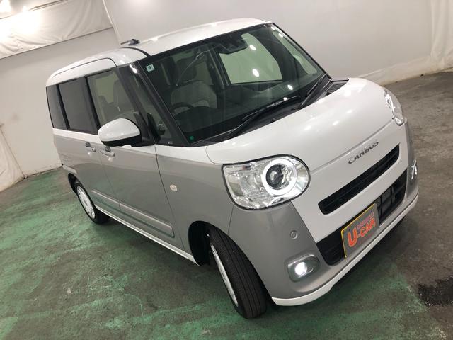 ムーヴキャンバスストライプスＧ　走行５１９８キロ／ナビ／全周囲カメラ一年保証・走行距離無制限　走行５１９８キロ　フルセグナビ　ブルートゥース　全周囲カメラ　クリアランスソナー　ＬＥＤヘッドライト　オートライト　シートヒーター　両側電動スライドドア（埼玉県）の中古車