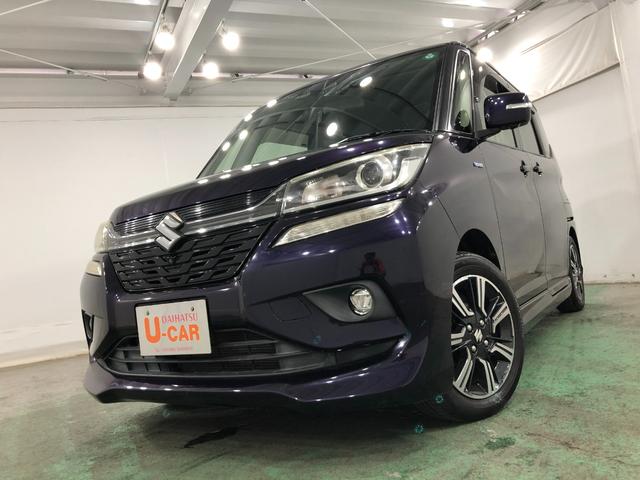 ソリオバンディットハイブリッドＭＶ　軽雹害／車検整備付／走行６７９８３キロ１年保証距離無制限　走行距離６７９８３キロ　フルセグナビ　全周囲カメラ　ブルートゥース　純正マット　サイドエアバッグ　ＬＥＤヘッドランプ　アイドリングストップ　両側電動スライドドア（埼玉県）の中古車