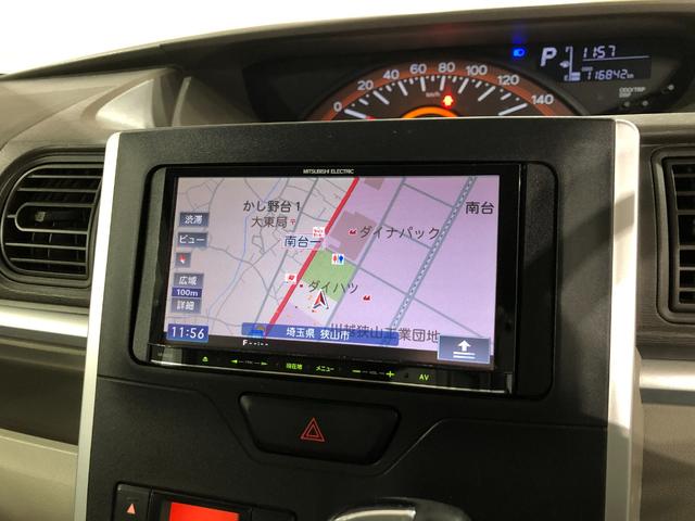 タントＸターボ　４ＷＤ／走行１１６８４１キロ／ワンセグナビ／マット１年保証距離無制限　走行距離１１６８４１キロ　ワンセグナビ　純正マット　オートライト　アイドリングストップ　片側電動スライドドア　プッシュボタンスタート　電動格納式ドアミラー　キーフリー（埼玉県）の中古車