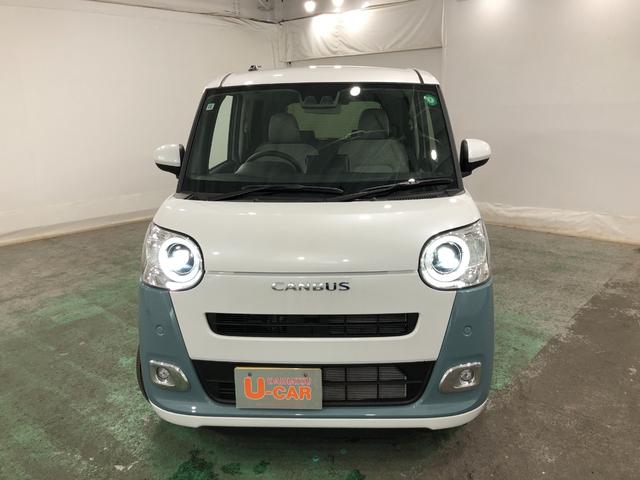 ムーヴキャンバスストライプスＧ　走行１３４１キロ／ナビ／バックカメラ一年保証・走行距離無制限　走行１３４１キロ　フルセグナビ　ブルートゥース　バックカメラ　ＤＶＤ　クリアランスソナー　ＬＥＤヘッドライト　オートライト　シートヒーター　両側電動スライドドア（埼玉県）の中古車