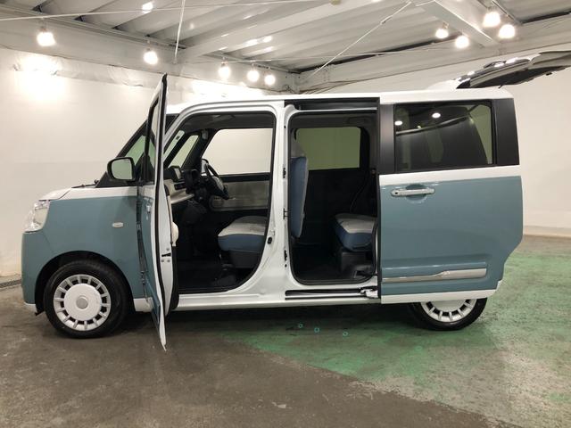 ムーヴキャンバスストライプスＧ　走行１３４１キロ／ナビ／バックカメラ一年保証・走行距離無制限　走行１３４１キロ　フルセグナビ　ブルートゥース　バックカメラ　ＤＶＤ　クリアランスソナー　ＬＥＤヘッドライト　オートライト　シートヒーター　両側電動スライドドア（埼玉県）の中古車