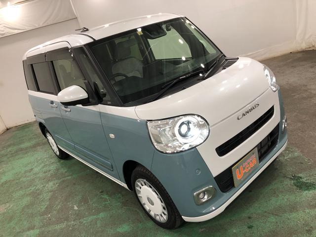 ムーヴキャンバスストライプスＧターボ　４ＷＤ　走行１８１１１キロ　大画面ナビ一年保証・走行距離無制限　走行１８１１１キロ　純正１０インチフルセグナビ　ブルートゥース　全周囲カメラ　ドラレコ　クリアランスソナー　ＬＥＤヘッドライト　シートヒーター　両側電動スライドドア（埼玉県）の中古車