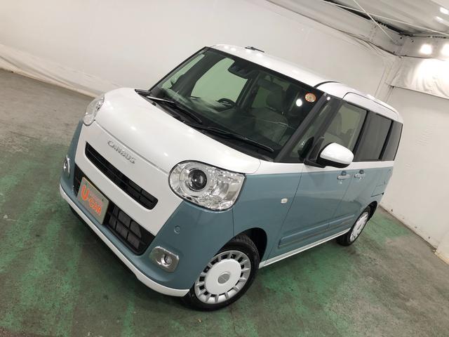 ムーヴキャンバスストライプスＧ　走行２５キロ／両側電動スライドドア一年保証・走行距離無制限　走行２５キロ　サイドエアバック　クリアランスソナー　オートライト　ＬＥＤヘッドライト　アイドリングストップ　ベンチシート　シートヒーター　両側電動スライドドア（埼玉県）の中古車