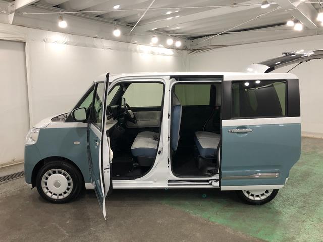 ムーヴキャンバスストライプスＧ　走行２５キロ／両側電動スライドドア一年保証・走行距離無制限　走行２５キロ　サイドエアバック　クリアランスソナー　オートライト　ＬＥＤヘッドライト　アイドリングストップ　ベンチシート　シートヒーター　両側電動スライドドア（埼玉県）の中古車