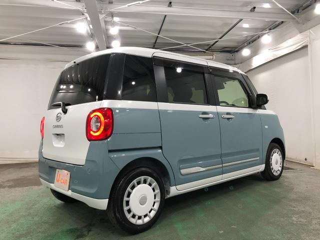 ムーヴキャンバスストライプスGターボ 走行8695キロ/純正ナビ/ドラレコ1年保証距離無制限 走行距離8695キロ 純正フルセグナビ バックカメラ ドラレコ 純正マット サイドエアバッグ LEDヘッドランプ アイドリングストップ シートヒーター 両側電動スライドドア(埼玉県)の中古車