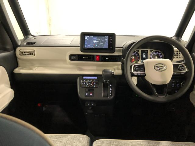 ムーヴキャンバスストライプスGターボ 走行8695キロ/純正ナビ/ドラレコ1年保証距離無制限 走行距離8695キロ 純正フルセグナビ バックカメラ ドラレコ 純正マット サイドエアバッグ LEDヘッドランプ アイドリングストップ シートヒーター 両側電動スライドドア(埼玉県)の中古車