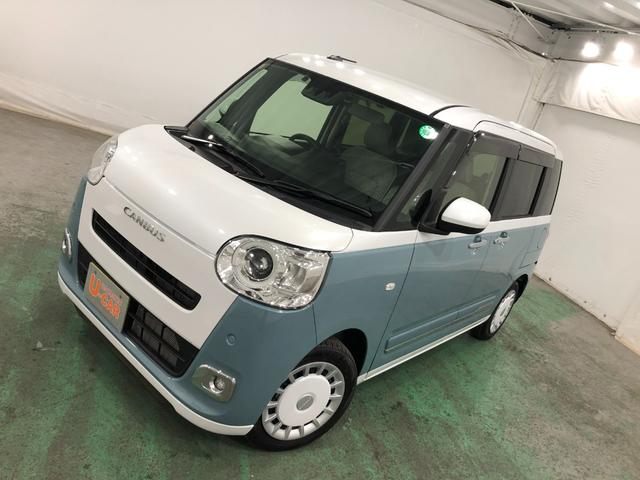 ムーヴキャンバスストライプスGターボ 走行8695キロ/純正ナビ/ドラレコ1年保証距離無制限 走行距離8695キロ 純正フルセグナビ バックカメラ ドラレコ 純正マット サイドエアバッグ LEDヘッドランプ アイドリングストップ シートヒーター 両側電動スライドドア(埼玉県)の中古車