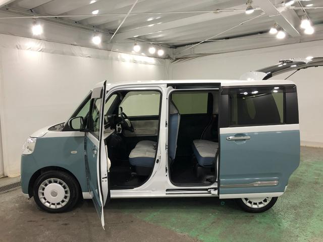 ムーヴキャンバスストライプスGターボ 走行8695キロ/純正ナビ/ドラレコ1年保証距離無制限 走行距離8695キロ 純正フルセグナビ バックカメラ ドラレコ 純正マット サイドエアバッグ LEDヘッドランプ アイドリングストップ シートヒーター 両側電動スライドドア(埼玉県)の中古車