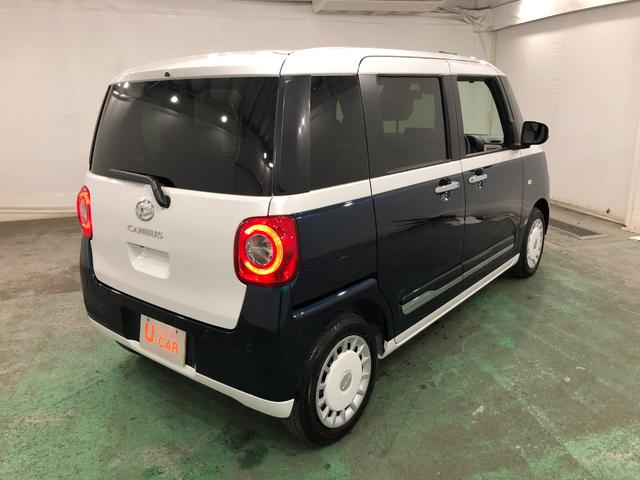 ムーヴキャンバスストライプスG 走行2681キロ/シートヒータ/LEDランプ1年保証距離無制限 走行距離2681キロ 純正マット サイドエアバッグ LEDヘッドランプ アイドリングストップ シートヒーター 両側電動スライドドア オート格納式ドアミラー プッシュボタンスタート(埼玉県)の中古車