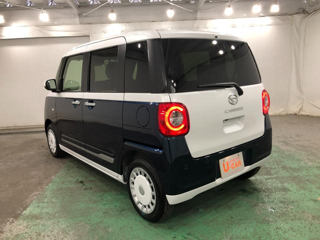 ムーヴキャンバスストライプスG 走行2681キロ/シートヒータ/LEDランプ1年保証距離無制限 走行距離2681キロ 純正マット サイドエアバッグ LEDヘッドランプ アイドリングストップ シートヒーター 両側電動スライドドア オート格納式ドアミラー プッシュボタンスタート(埼玉県)の中古車