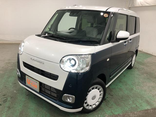 ムーヴキャンバスストライプスG 走行2681キロ/シートヒータ/LEDランプ1年保証距離無制限 走行距離2681キロ 純正マット サイドエアバッグ LEDヘッドランプ アイドリングストップ シートヒーター 両側電動スライドドア オート格納式ドアミラー プッシュボタンスタート(埼玉県)の中古車