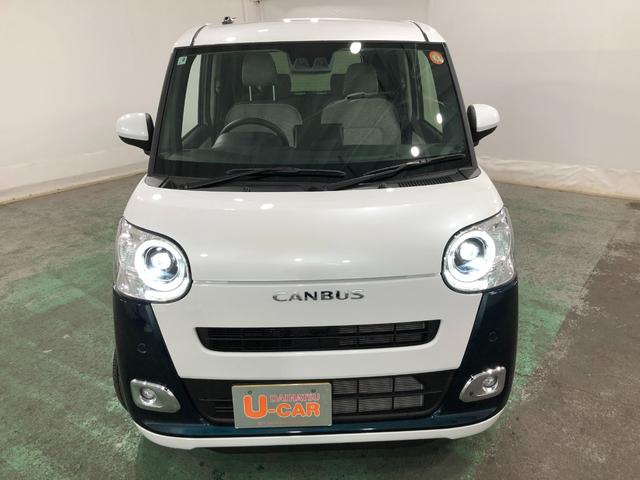 ムーヴキャンバスストライプスG 走行2681キロ/シートヒータ/LEDランプ1年保証距離無制限 走行距離2681キロ 純正マット サイドエアバッグ LEDヘッドランプ アイドリングストップ シートヒーター 両側電動スライドドア オート格納式ドアミラー プッシュボタンスタート(埼玉県)の中古車