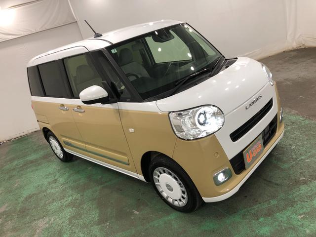 ムーヴキャンバスストライプスＧ　走行３６４７キロ／シートヒータ／オートライト一年保証・走行距離無制限　走行３６４７キロ　サイドエアバック　クリアランスソナー　オートマチックハイビーム　オートライト　ＬＥＤヘッドライト　ベンチシート　シートヒーター　両側電動スライドドア（埼玉県）の中古車