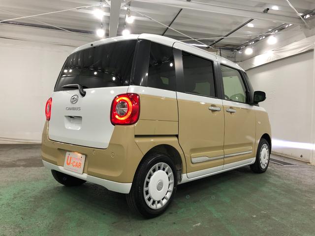 ムーヴキャンバスストライプスＧ　走行３６４７キロ／シートヒータ／オートライト一年保証・走行距離無制限　走行３６４７キロ　サイドエアバック　クリアランスソナー　オートマチックハイビーム　オートライト　ＬＥＤヘッドライト　ベンチシート　シートヒーター　両側電動スライドドア（埼玉県）の中古車