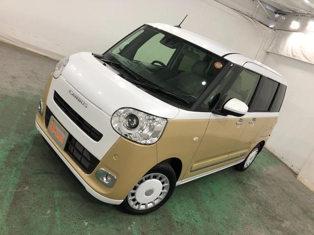 ムーヴキャンバスストライプスＧ　走行３６４７キロ／シートヒータ／オートライト一年保証・走行距離無制限　走行３６４７キロ　サイドエアバック　クリアランスソナー　オートマチックハイビーム　オートライト　ＬＥＤヘッドライト　ベンチシート　シートヒーター　両側電動スライドドア（埼玉県）の中古車