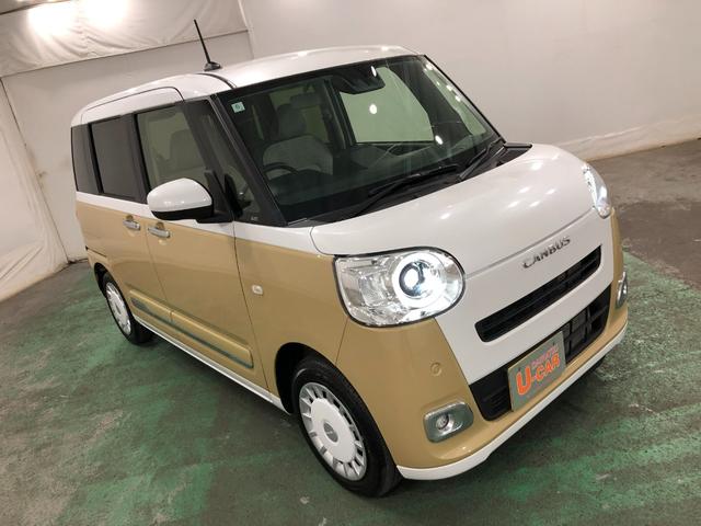 ムーヴキャンバスストライプスG 社外新品フルセグナビ バックモニターフルセグナビ バックカメラ ブルートゥース 純正マット サイドエアバッグ LEDヘッドランプ アイドリングストップ シートヒーター 両側電動スライドドア 1年保証距離無制限 走行距離5145キロ(埼玉県)の中古車