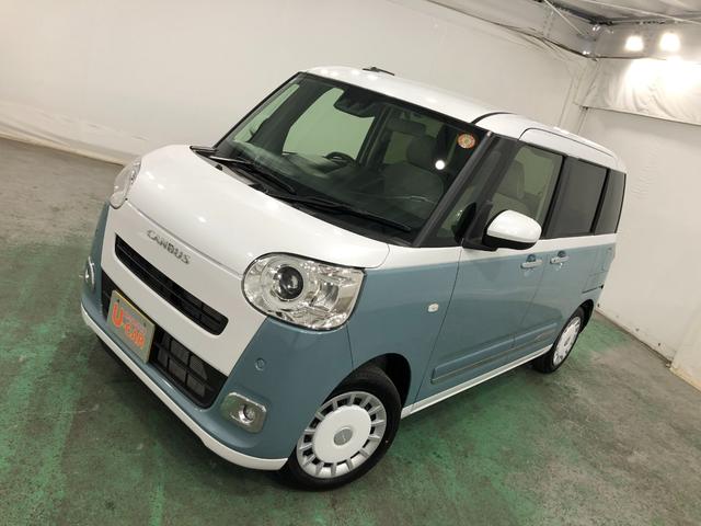 ムーヴキャンバスストライプスＧ　走行２３５８キロ／シートヒーター／ＬＥＤ１年保証距離無制限　走行距離２３５８キロ　ＵＳＢソケット　マット　サイドエアバッグ　ＬＥＤヘッドランプ　アイドリングストップ　シートヒーター　両側電動スライドドア　オート格納式ドアミラー　キーフリー（埼玉県）の中古車