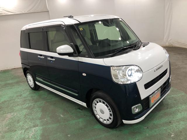 ムーヴキャンバスストライプスGターボ 走行40443キロ/9インチナビ一年保証・走行距離無制限 走行40443キロ フルセグナビ ブルートゥース バックカメラ サイドエアバック オートライト LEDヘッドライト ベンチシート シートヒーター 両側電動スライドドア(埼玉県)の中古車