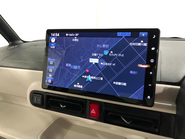 ムーヴキャンバスストライプスGターボ 走行40443キロ/9インチナビ一年保証・走行距離無制限 走行40443キロ フルセグナビ ブルートゥース バックカメラ サイドエアバック オートライト LEDヘッドライト ベンチシート シートヒーター 両側電動スライドドア(埼玉県)の中古車
