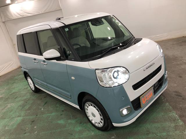 ムーヴキャンバスストライプスG 走行3183キロ/ナビ/バックカメラ一年保証・走行距離無制限 走行3183キロ フルセグナビ バックカメラ ブルートゥース クリアランスソナー LEDヘッドライト シートヒーター 両側電動スライドドア(埼玉県)の中古車