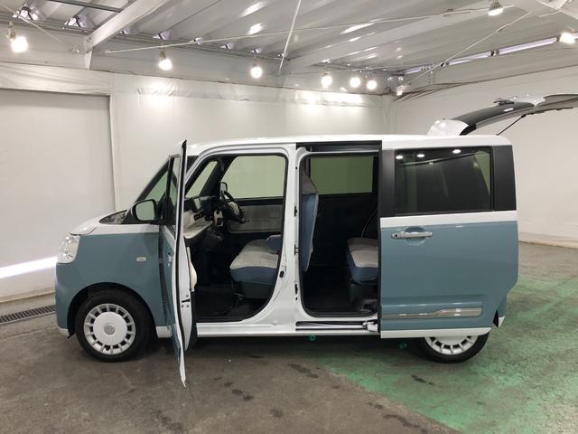 ムーヴキャンバスストライプスG 走行3183キロ/ナビ/バックカメラ一年保証・走行距離無制限 走行3183キロ フルセグナビ バックカメラ ブルートゥース クリアランスソナー LEDヘッドライト シートヒーター 両側電動スライドドア(埼玉県)の中古車