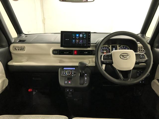 ムーヴキャンバスストライプスGターボ 走行2467キロ/置充電Qi/Bカメラ1年保証距離無制限 走行距離2467キロ ディスプレイオーディオ バックカメラ 純正マット サイドエアバッグ LEDヘッドランプ アイドリングストップ シートヒーター 両側スライドドア キーフリー(埼玉県)の中古車